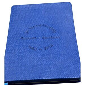 Leeman Blue Embossed Journal Elastic Bookmark 50th Anniversary Edition READ